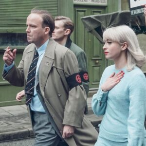 still of Rory Kinnear and Agnes O'Casey in Ridley Road