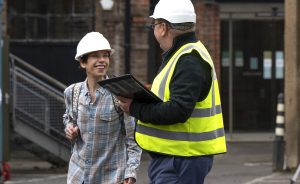 Still from The Lost King, Sally Hawkins and Mark Addy