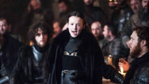 still of Lyanna Mormont in Game of Thrones 