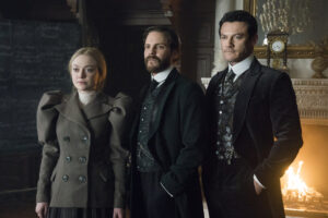 still from The Alienist - Dakota Fanning, Daniel Brühl and Luke Evans