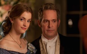still from Doctor Thorne - Stefanie Martini and Tom Hollander