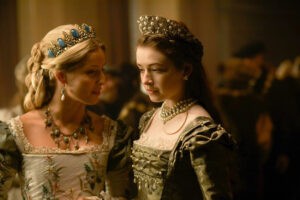 still from The Tudors - Annabelle Wallis and Sarah Bolger