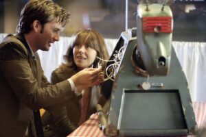 David Tennant, Elisabeth Sladen and K9 (Doctor Who) 