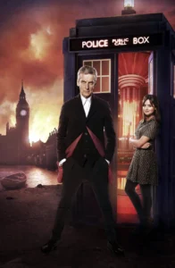 poster of Peter Capaldi and Jenna Coleman in a promo for Doctor Who