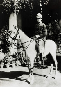 Winston Churchill on a white horse