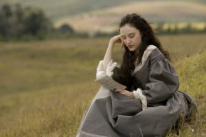 still of Andrea Riseborough as Angelica Fanshawe in The Devil's Whore
