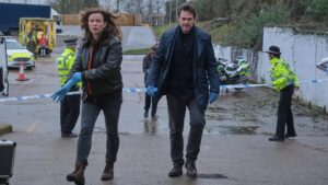 still from The Crow Girl with Eve Myles and Dougray Scott