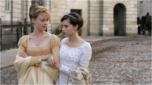 still from Northanger Abbey with Carey Mulligan and Felicity Jones